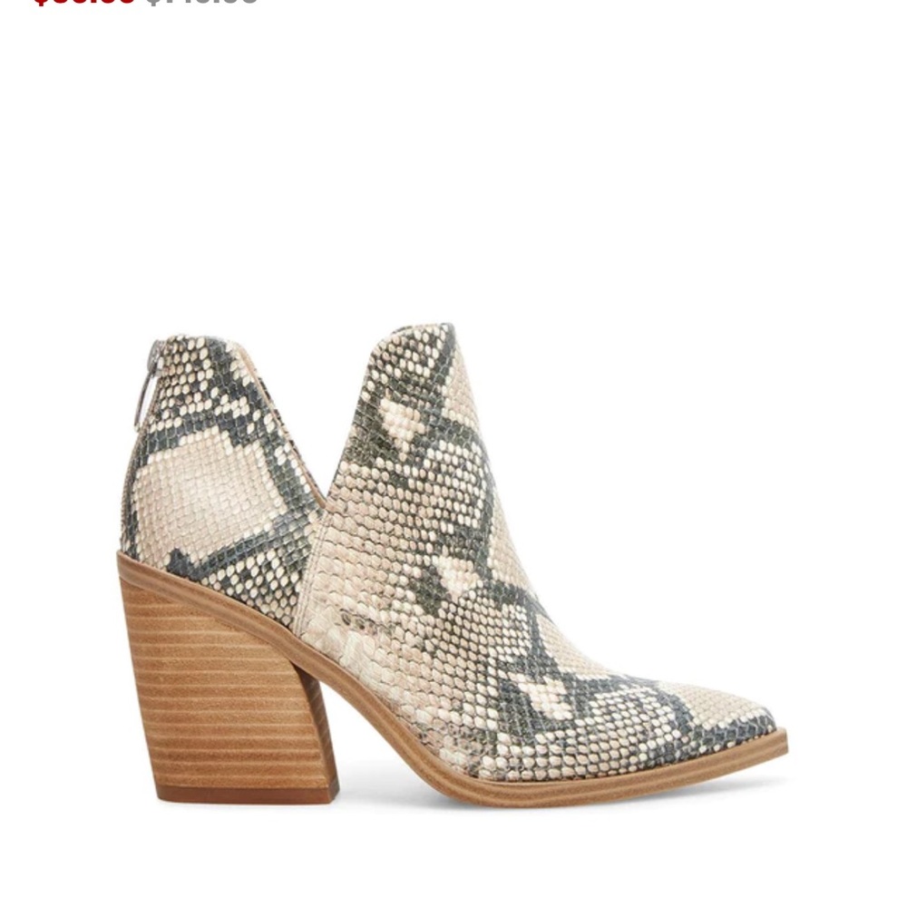 Steve Madden Beige and Black Snake Ankle Booties